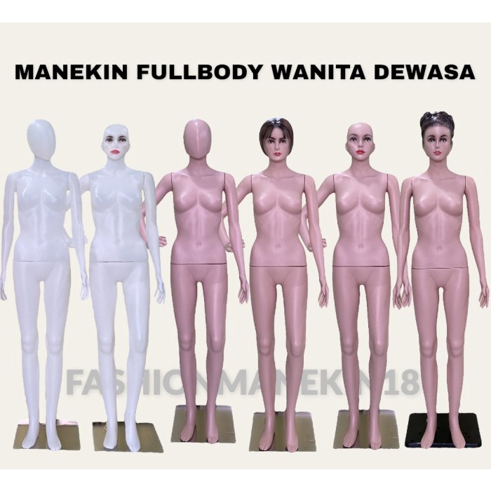 PATUNG MANEKIN FULLBODY PRIA DAN WANITA 3 MODEL KEPALA MANEKIN