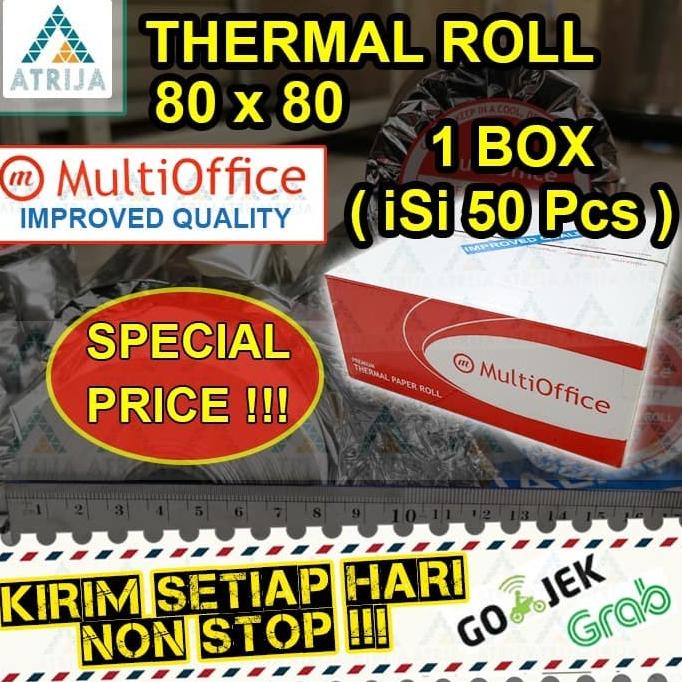 

Multi Office 80x80 per Box. Kertas Thermal Paper Roll Struk Kasir