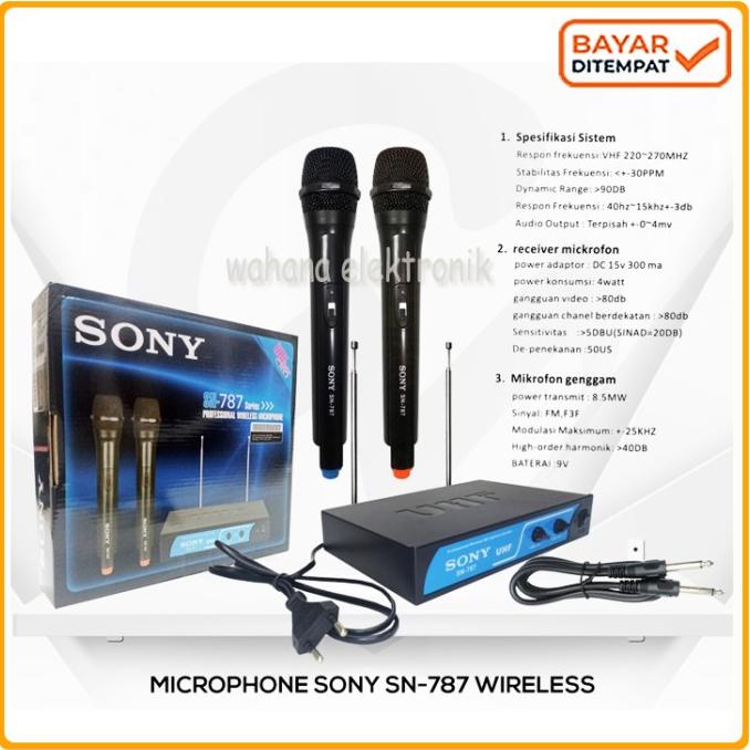 Buruan serbu] Microphone Mic Wireless Sony SN787 - Sony SN 787 Mik Double Karaoke