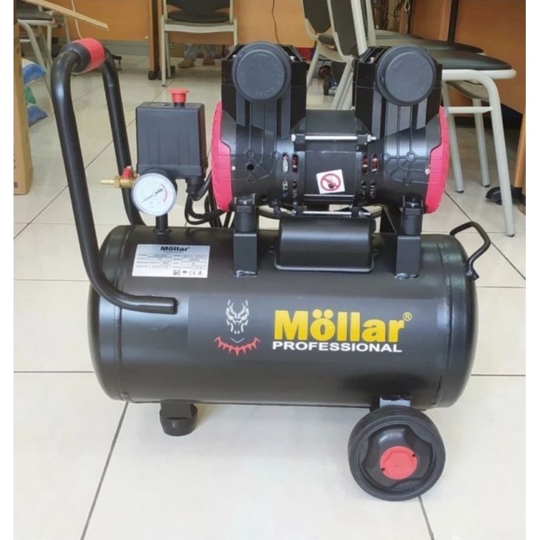 Kompresor Angin Mollar 1HP 25L Kompressor Mollar AC1525 BLACK PANTHER Oiless Silent HD