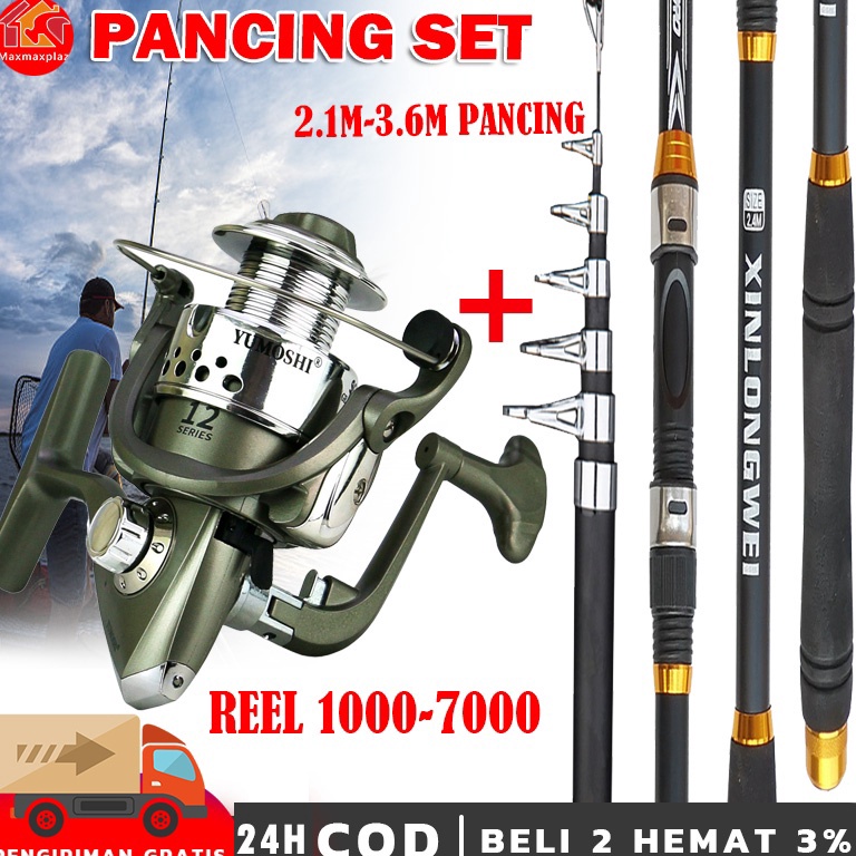 Big Sale.. alat pancing 1 set murah 5 Ball Bearing Fishing Reel Rel Pancing Spool Memancing Rel Panc