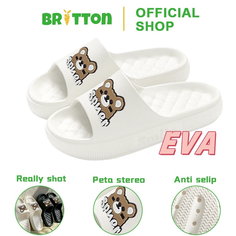 Terbaik.. BRITTON  Sandal Jelly Wanita EVA Slippers Sandal Karakter Sandal Karet Jelly Sandal Jelly 