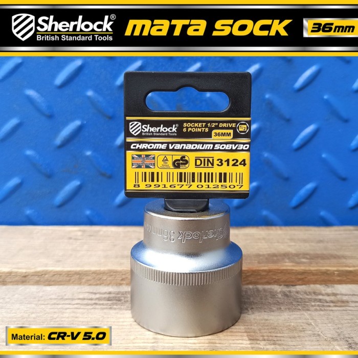 Best Seller Sherlock 1/2 Inch Kunci Shock 36 Mm 6 Pt/ Mata Sok /Sock Kunci Sock 36