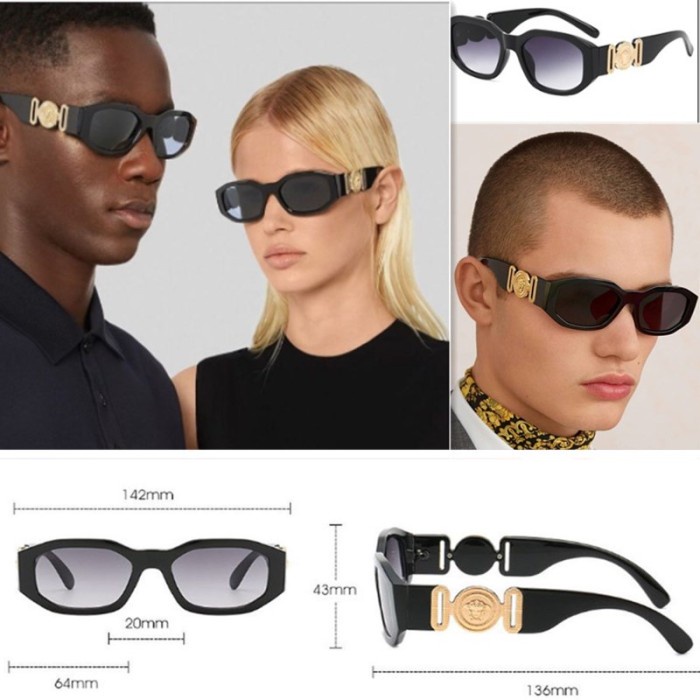 Best Seller Versace Kacamata Hitam Uv400 Pelindung Matahari Untuk Pria / Wanita