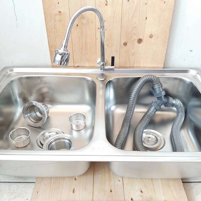 Bestseller Kitchen Sink Oki 8347 Bak Cuci Piring 2 Lubang Tempat Cuci Piring