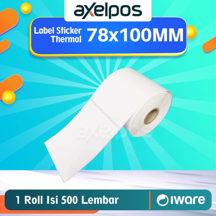 

LABEL STIKER THERMAL BARCODE 78x100MM ISI 500 LEMBAR