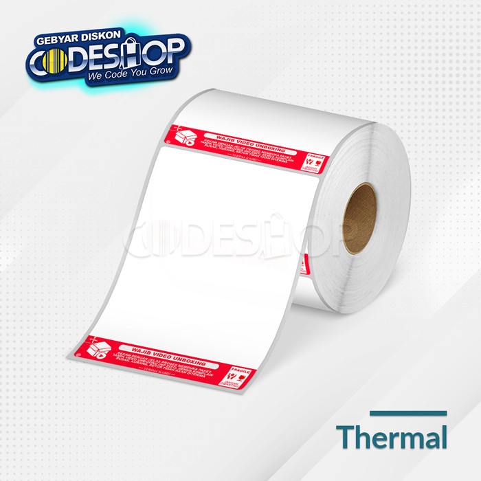 

Label Thermal 100x150 mm Codeshop Stiker Unboxing Fragile Isi 300 Pcs