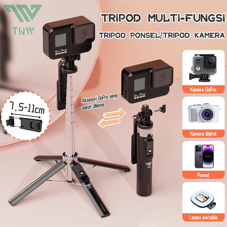 Free Ongkir Tnw P130 Tongsis Bluetooth Tongsis Tripod Selfie Stick Remote Tripod Hp Baut 1/4 Tongsis