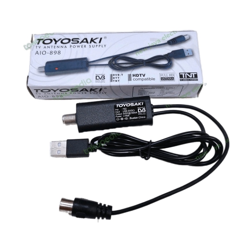 ➣ ADAPTOR POWER SUPPLY ANTENA TV TOYOSAKI AIO-898 USB BOOSTER ANTENA TV USB ❂ N ∞