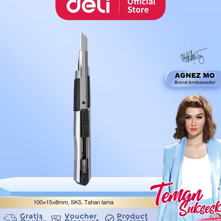 

✷Terkini➫ M6CWT Deli Cutter dengan pisau baja SK5 dan sistem kunci otomatis untuk penggunaan yang aman E2056 H85 Ready Stock