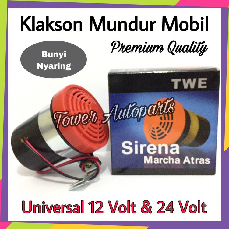 Terbatas Klakson Mundur Atret - Alarm Sirine Mundur - Back Buzzer Mobil & Truk Universal 12 - 24 Vol