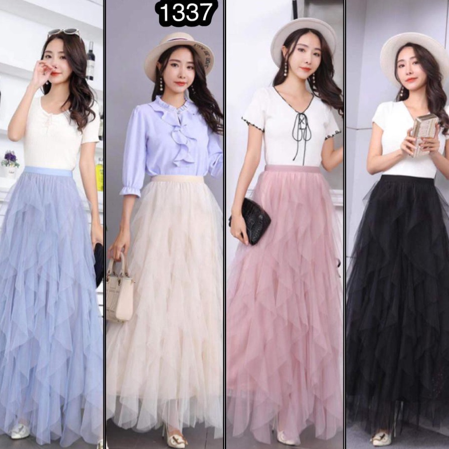 YMKR4636 『Perdana』 Rok Tutu Tile Tumpuk 3 Susun Import - Rok Tutu Tile Tumpuk Import 1337