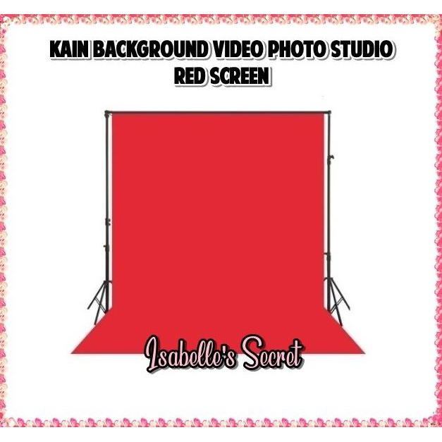:=:=:=:=] Kain Background Merah Pas Foto Tebal / Backdrop Red Screen Studio