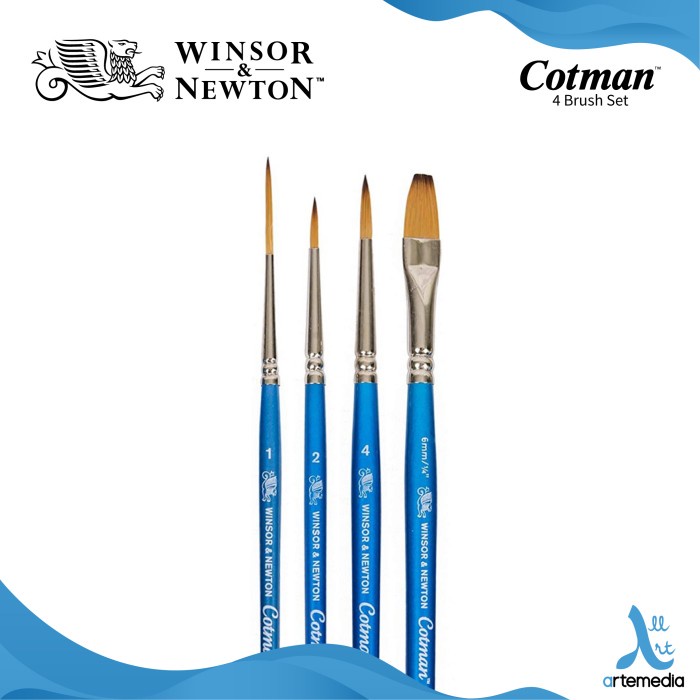 

Kuas Lukis Winsor & Newton Cotman Set 4 Synthetic Brush Short Handle