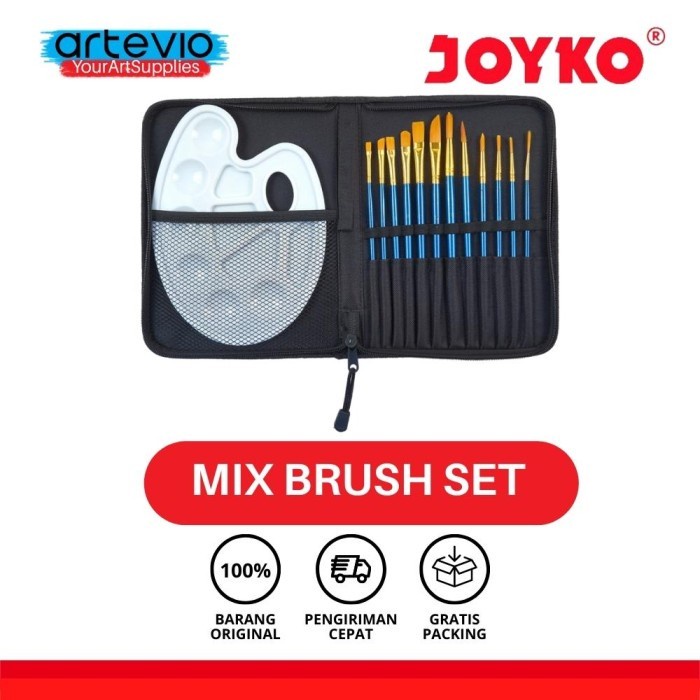 

Art Brush Set Alat Lukis Kuas Cat Air Nyak Acrylic Joyko Brs-7