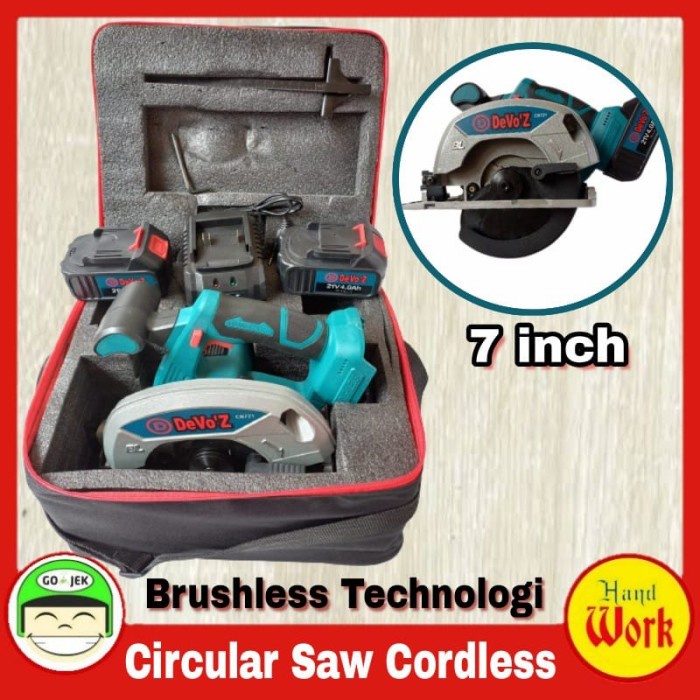 Terlaris Circular Saw Cordless 7 Inch Gergaji Baterai Charger