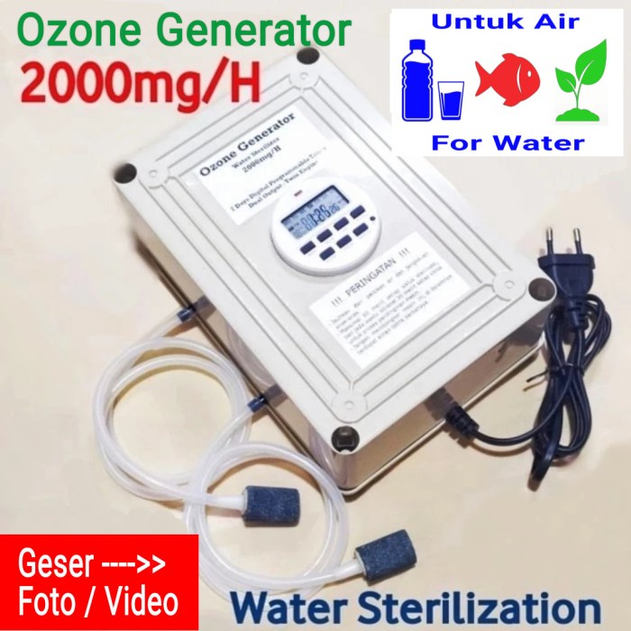 Terlaris Ozone Generator 220V 2000Mg Water Ozonizer Germicidal Sterilizer