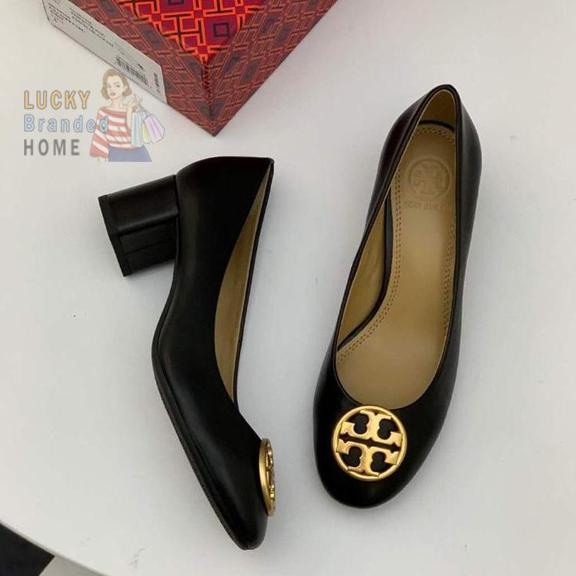 Sepatu TORY BURCH Shoes Janey Pump Shoes Wedges Black Leather ORIGINAL