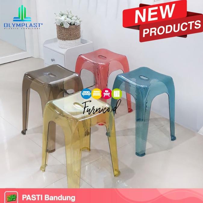 Olymplast Kursi Baso Transparan Bening / Crystal Stool / Kursi Cafe