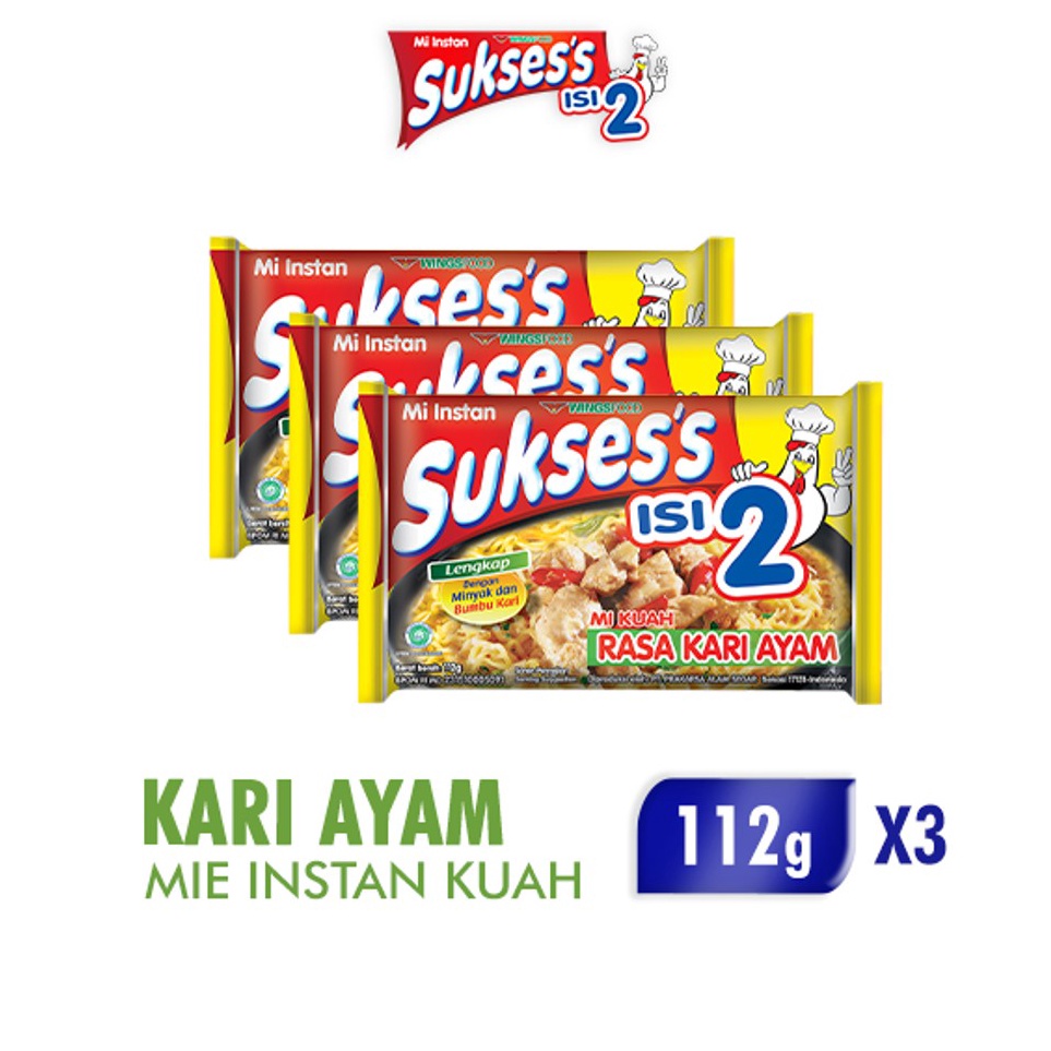 

HZHK2051 >XC26619< Mie Suksess Kari Ayam 112 gr x 3