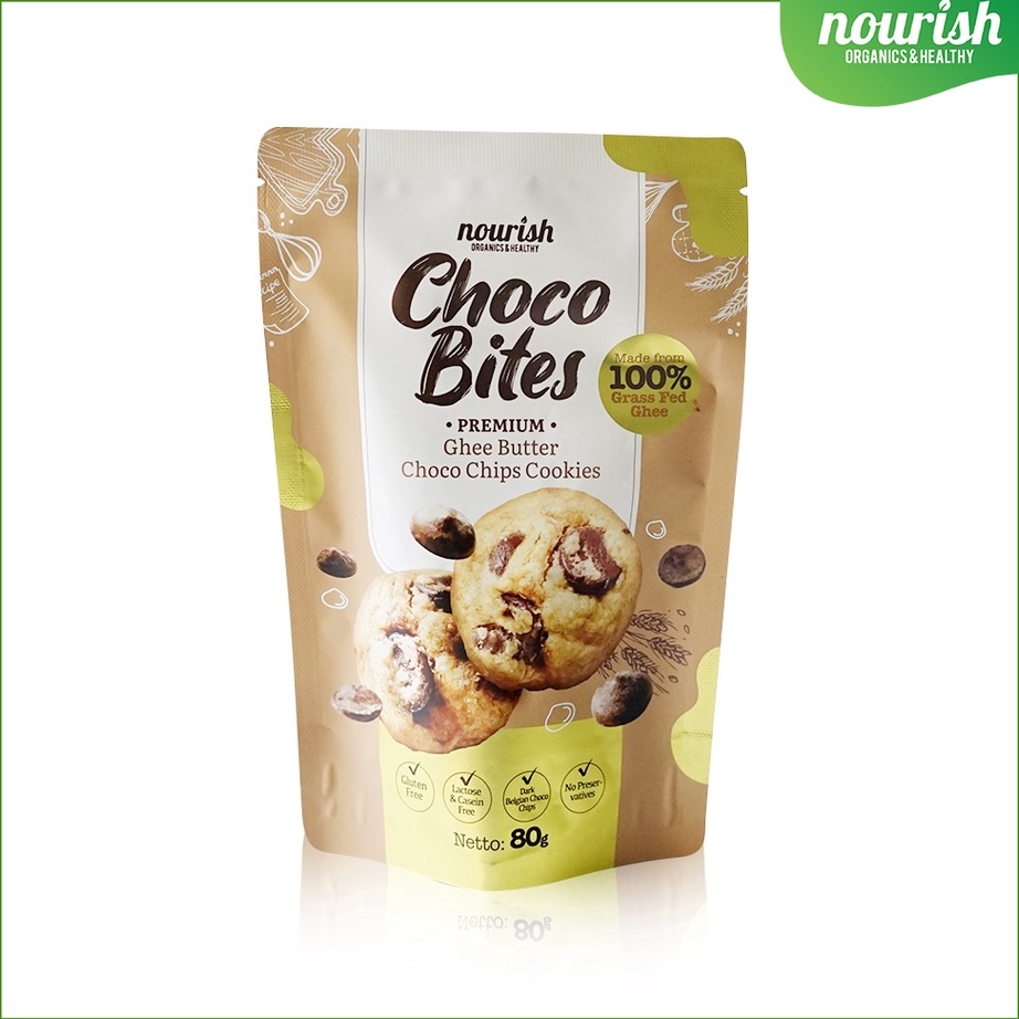 

➜♪✲❊ Choco Bites - Premium Gluten Free Ghee Butter Choco Chips Cookies 80gr Murah