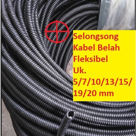 ➯Duw Selongsong pelindung Kabel Mobil Motor / Fleksible Pleksibel  spriral belah ukuran Diameter 5, 