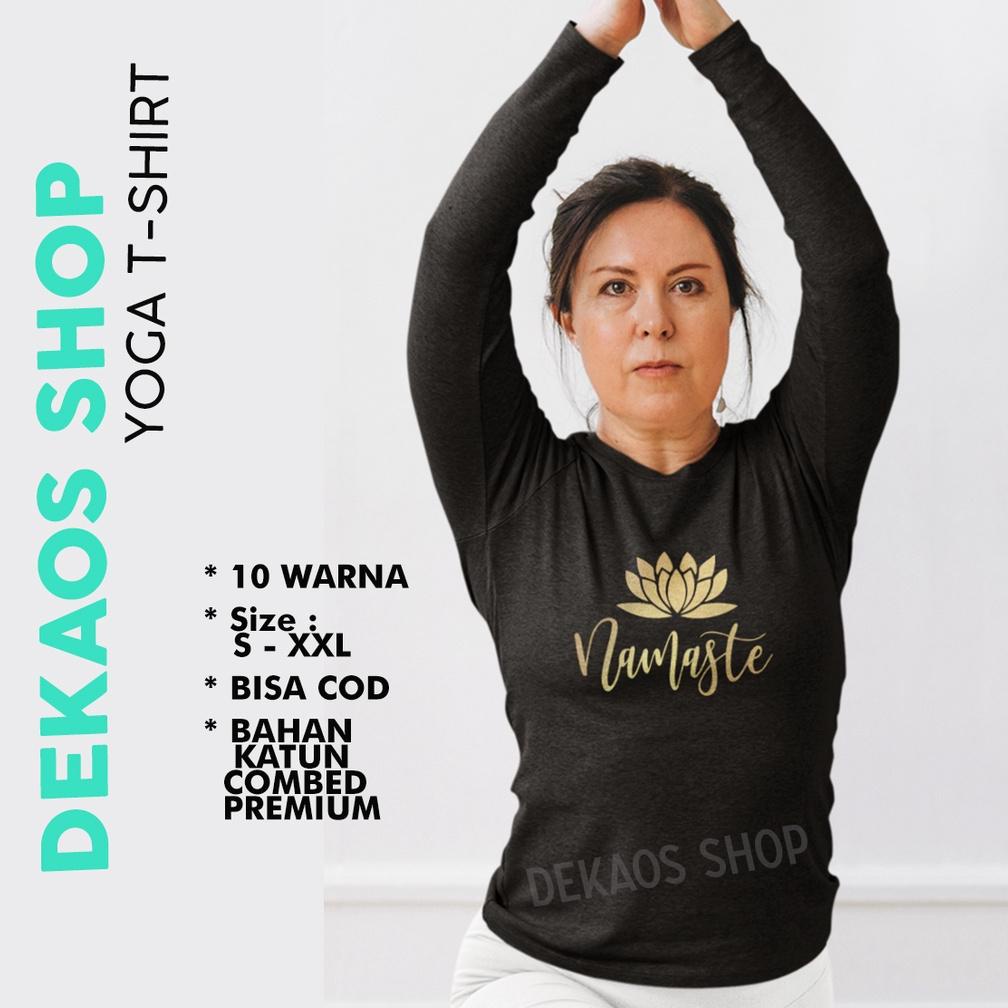 Terlaris Kaos Yoga Wanita / Baju Yoga Lengan Panjang / Kaos Senam Yoga Wanita / Kaos Senam Lengan Pa