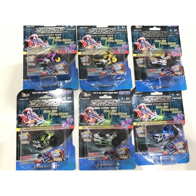 +%+%+%] SPIN GO CHROME MINI STUNT BIKE SPIN GO METALIC ORIGINAL APOLO