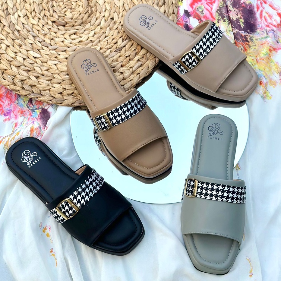 SARMER DIOLA FLAT SPON - Sandal Wanita fxi