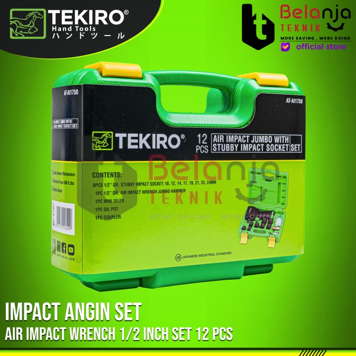 TEKIRO Air Impact Wrench 1/2 Inch Set 12 Pcs Impact Angin Set Tekiro keren
