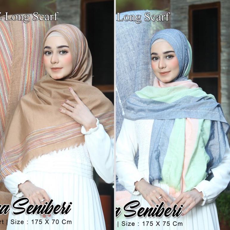Diskon Obral Harga Pashmina Seniberi Cotton Import C & Z Long Scarf Segi Panjang Murah Pasmina Kombi