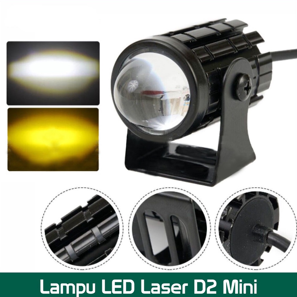 Original (1 pcs）Lampu Tembak Laser Led Mini 2 Warna - Lampu Tembak Sorot Foglamp Mini D2 Laser Gun/l