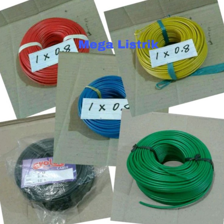 ➤ kabel motor kabel kecil kabel tunggal 1x0.8 warna serabut ✥ S ღ