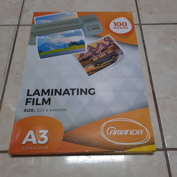 

➥Seller (10 LEMBAR) Plastik Laminating A3 Amanda 100 Micron / Laminating Amanda A3 C58 ↕