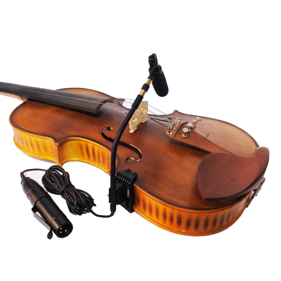 ✅&4/4 violin fiddle clip lavalier condenser microphone with 48v phantom power converter adapter mic 