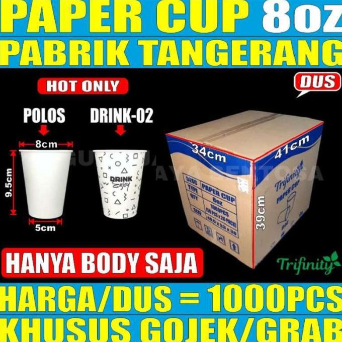 Paper Cup 8Oz Per Dus Gelas Kopi Kertas Tahan Panas Murah