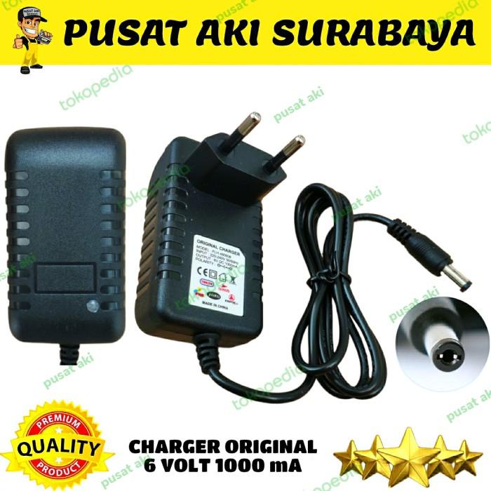 Original Charger 6 Volt Adaptor Motor Anak Mobilan Aki Pmb Vespa Pliko