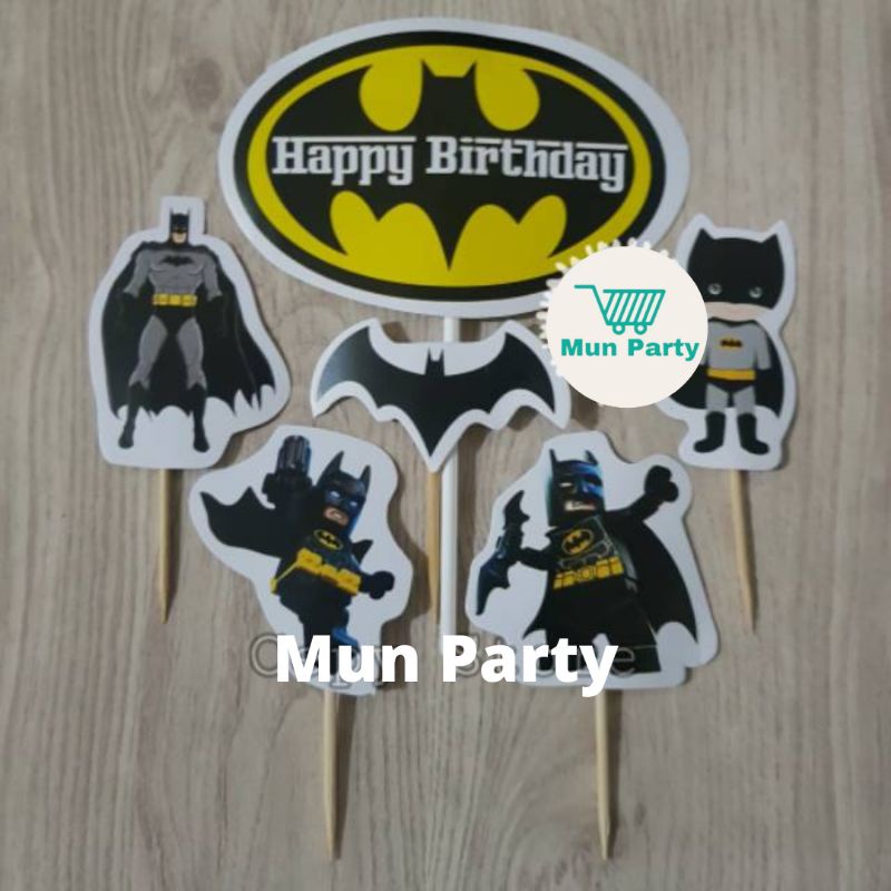 Cake Topper Happy Birthday / Cake Topper Batman / Hiasan Kue Batman