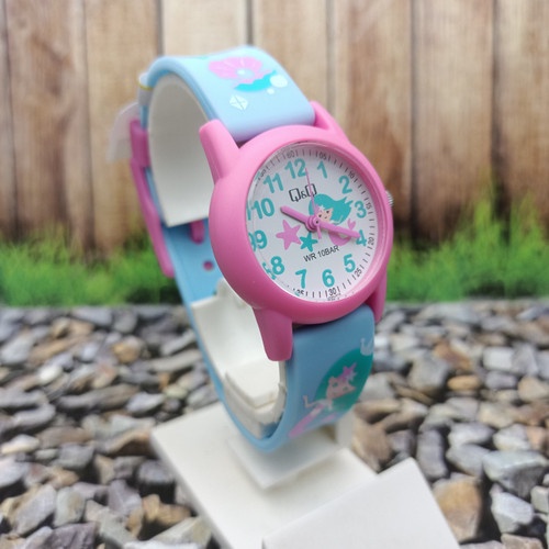 Q&amp;Q QNQ QQ ORIGINAL RUBBER BAND VR99J012 Ready Jam Tangan Mermaid Anak Anti Air CHEERFULL STYLE