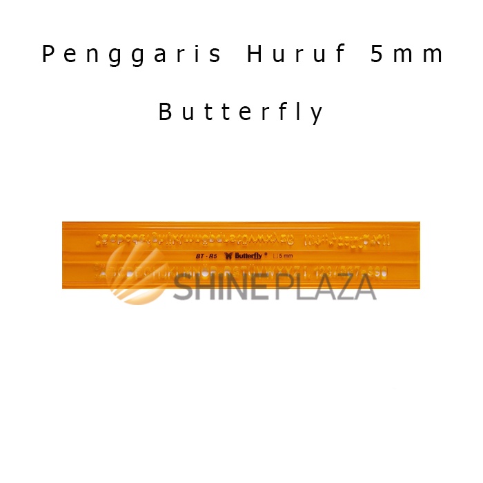 

Mal Cetakan Huruf Butterfly 5mm BT-R5 - Penggaris Teknik Letter Template Mall Sablon 5 mm