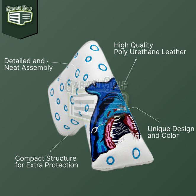 Shark Putter Blade Head Cover Golf - Penutup Sarung Stick Club