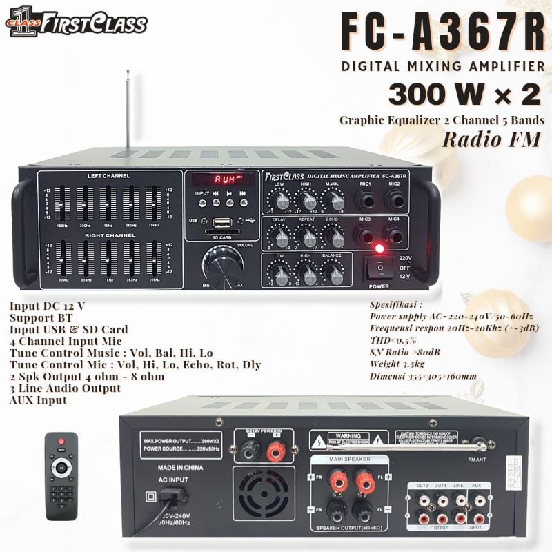 Amplifier Karaoke FC A 367R Original Amplifier 300Watt x 2 Bluetooth