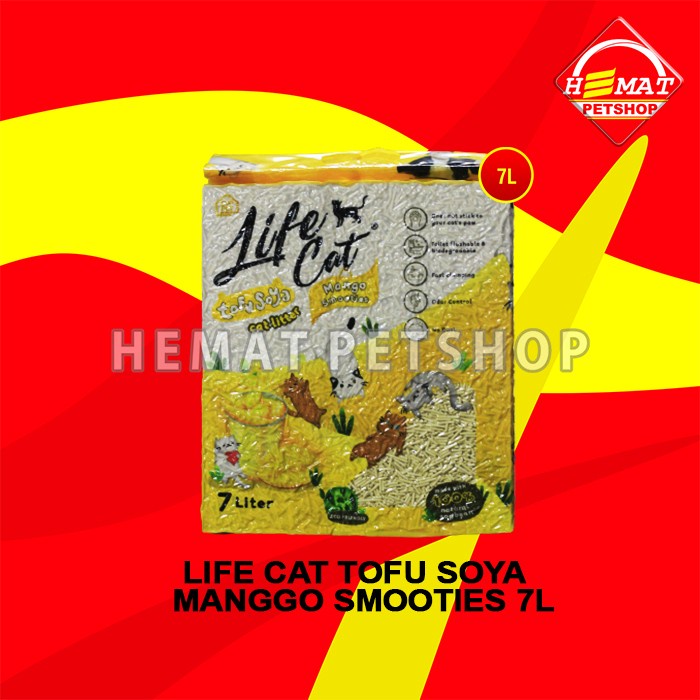 Pasir Kucing Gumpal Wangi Life Cat tofu soya 7 Litter