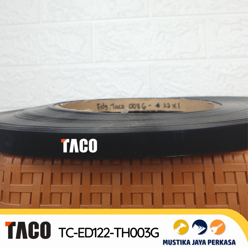 EDGING HPL TACO TH 003 G 22mm x 1 HITAM GLOSSY Bukan Putih Doff