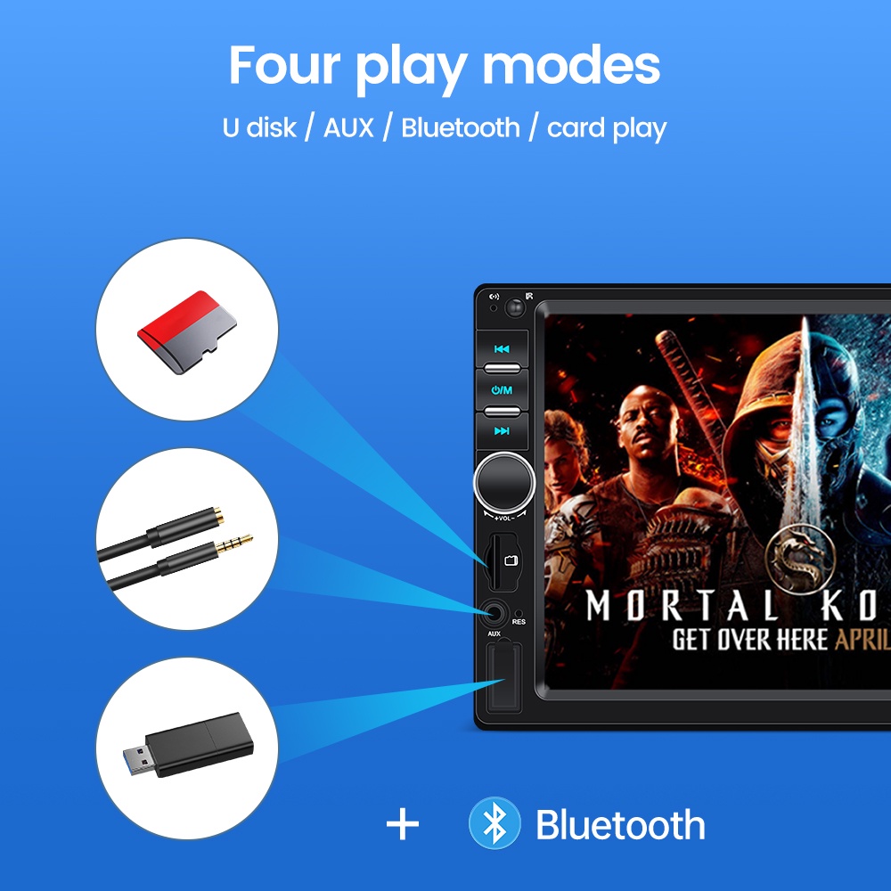7018B Radio Mobil 2Din Universal 7 HD Mirrorlink Mobil MP5 Multimedia Player Layar Sentuh Stereo HD dengan tv Dukungan Bluetooth Radio FM/USB/kartu TF Fungsi