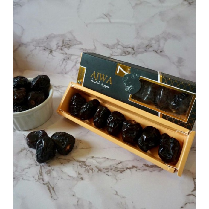 

Kurma Ajwa Madinah Premium 7 pcs 100% ORI | Kurma Nabi Premium Oleh-oleh Haji Umroh