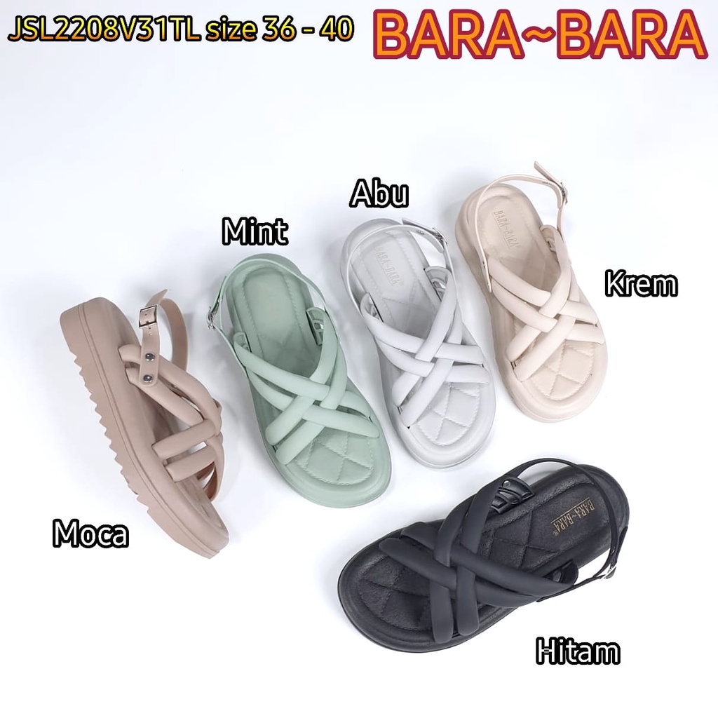 BARA BARA ORIGINAL jelly sandal karet empuk murah tali wanita barabara import sendal cewek JSL2208V31TL