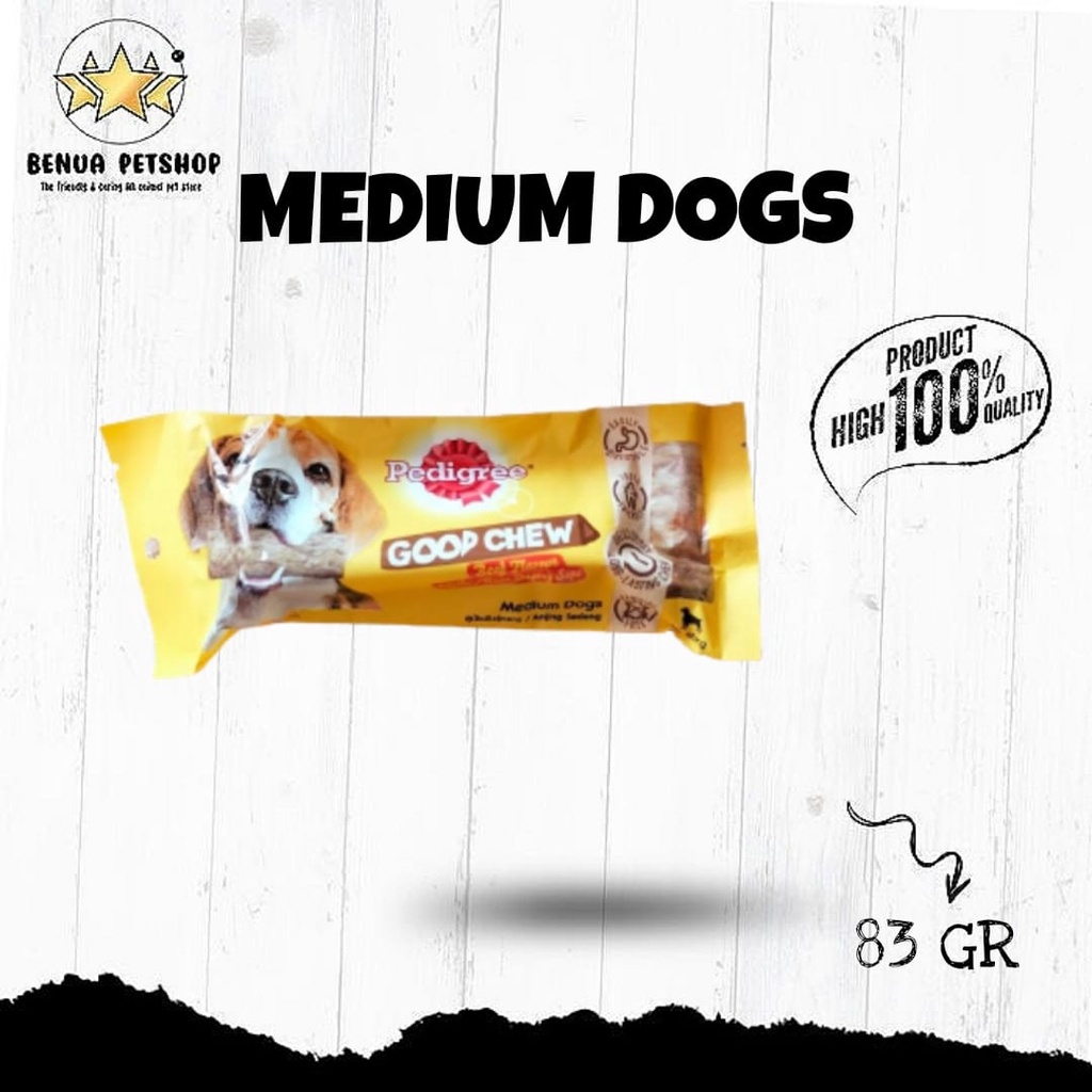 PEDIGREE GOOD CHEW BEEF FLAVOURS CEMILAN ANJING - (LARGE,MEDIUM,SMALL)