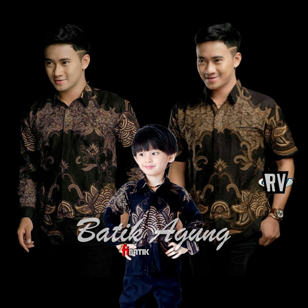 Atasan Seragam Batik Couple Set Sarimbit Keluarga Ayah dan Anak Laki Cowok Modern Bisa Beli Pisah