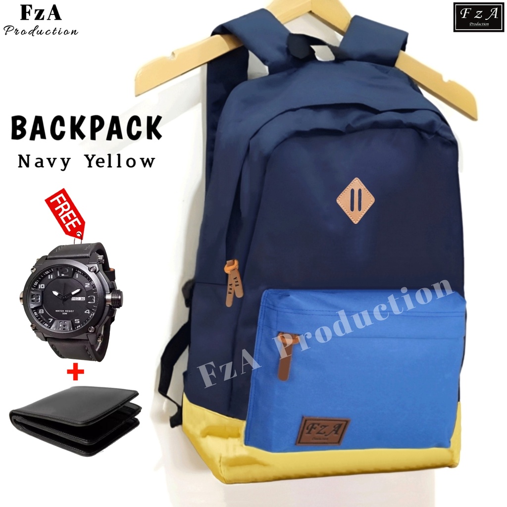 FzA Official - Tas Ransel Punggung Distro Casual Pria Wanita / Tas Ransel Laptop Original - NYQSD